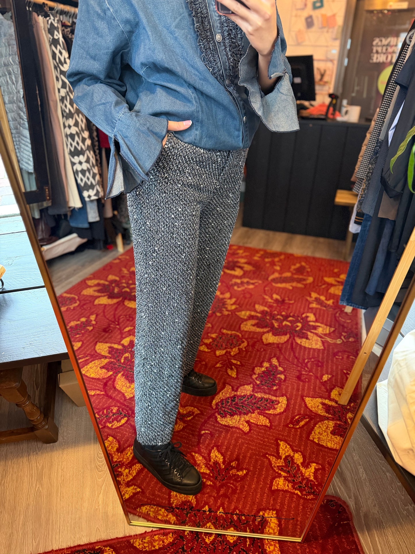 218-18 Zara gebreide pantalon maat M