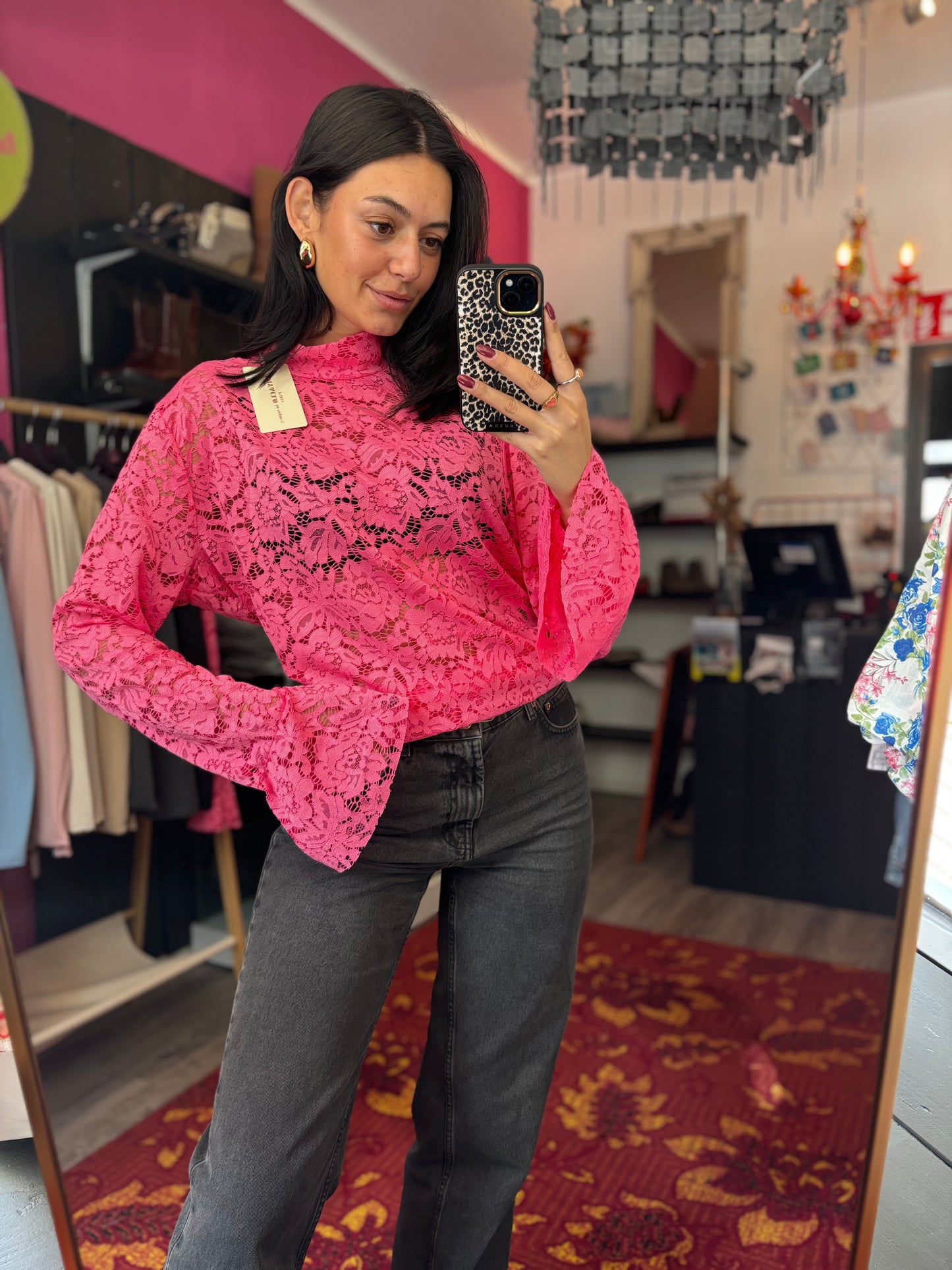 459-49 Top kant roze maat 4XL/5XL