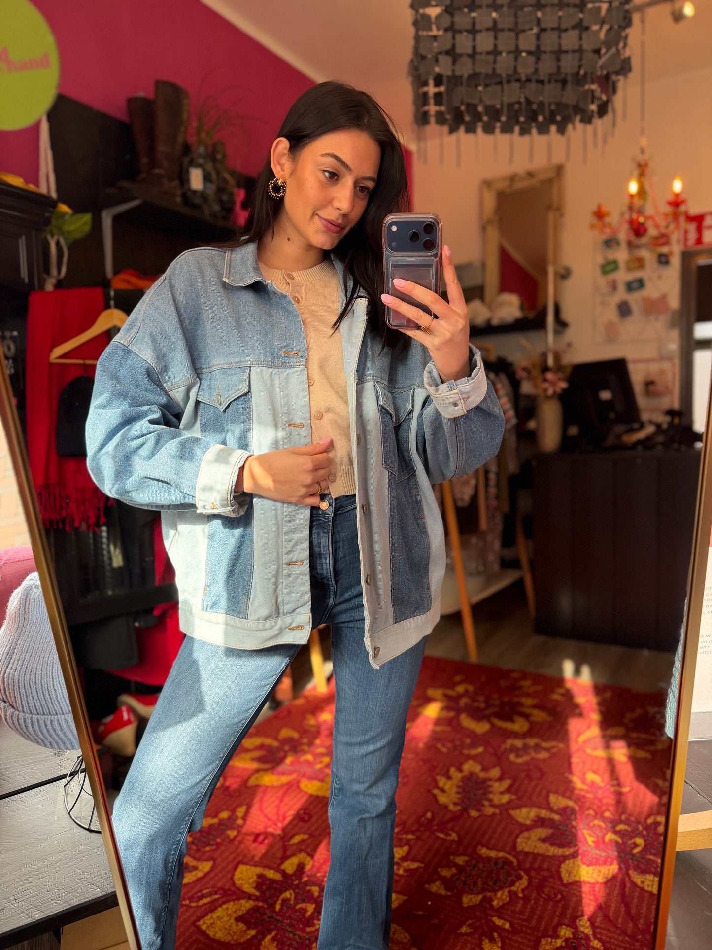 413-16 Asos denim jacket maat XL