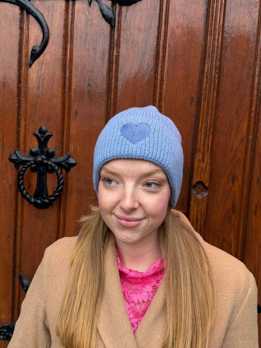 hartjes muts blauw