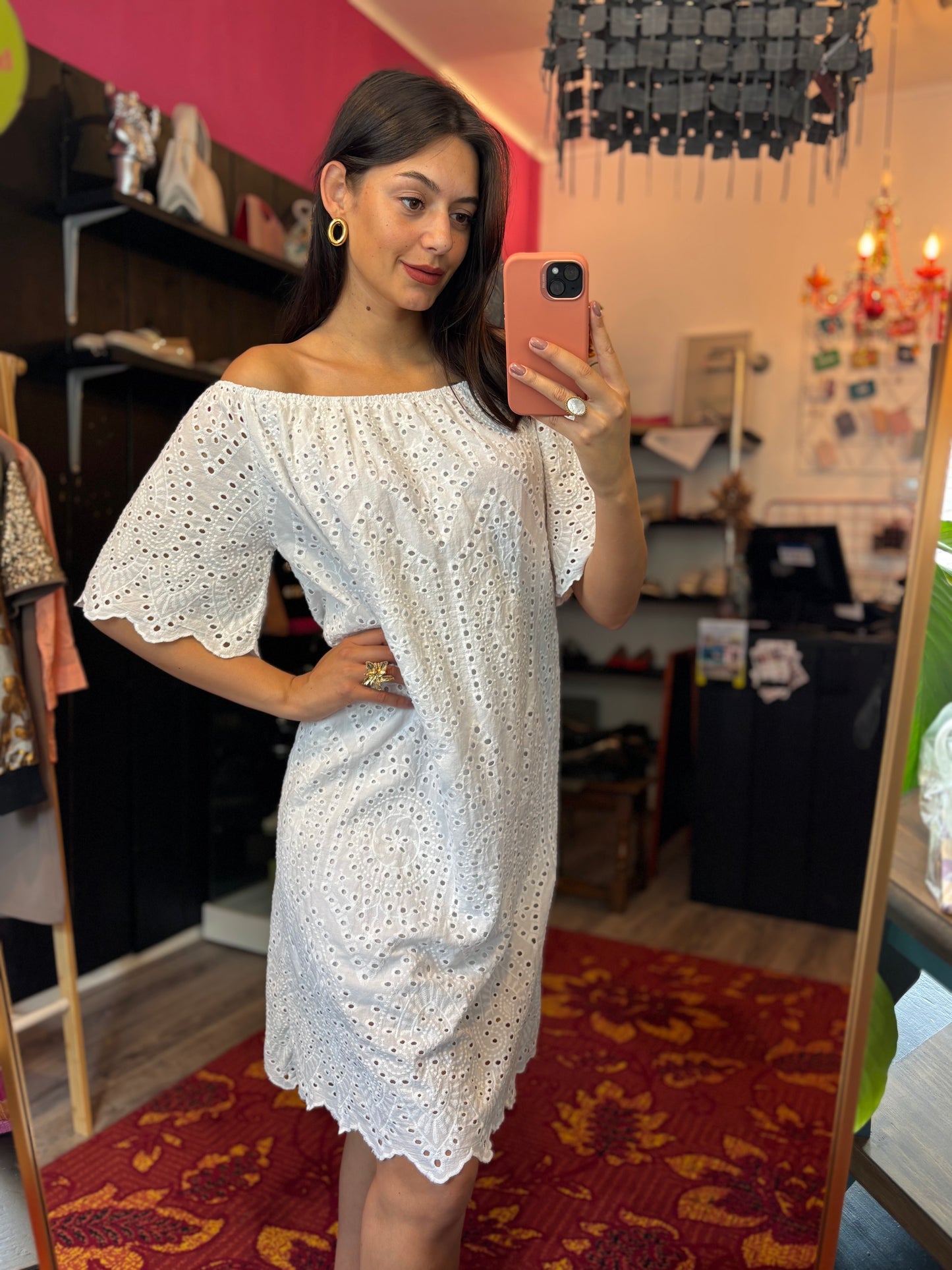 284-122 Broderie jurk maat S/M/L