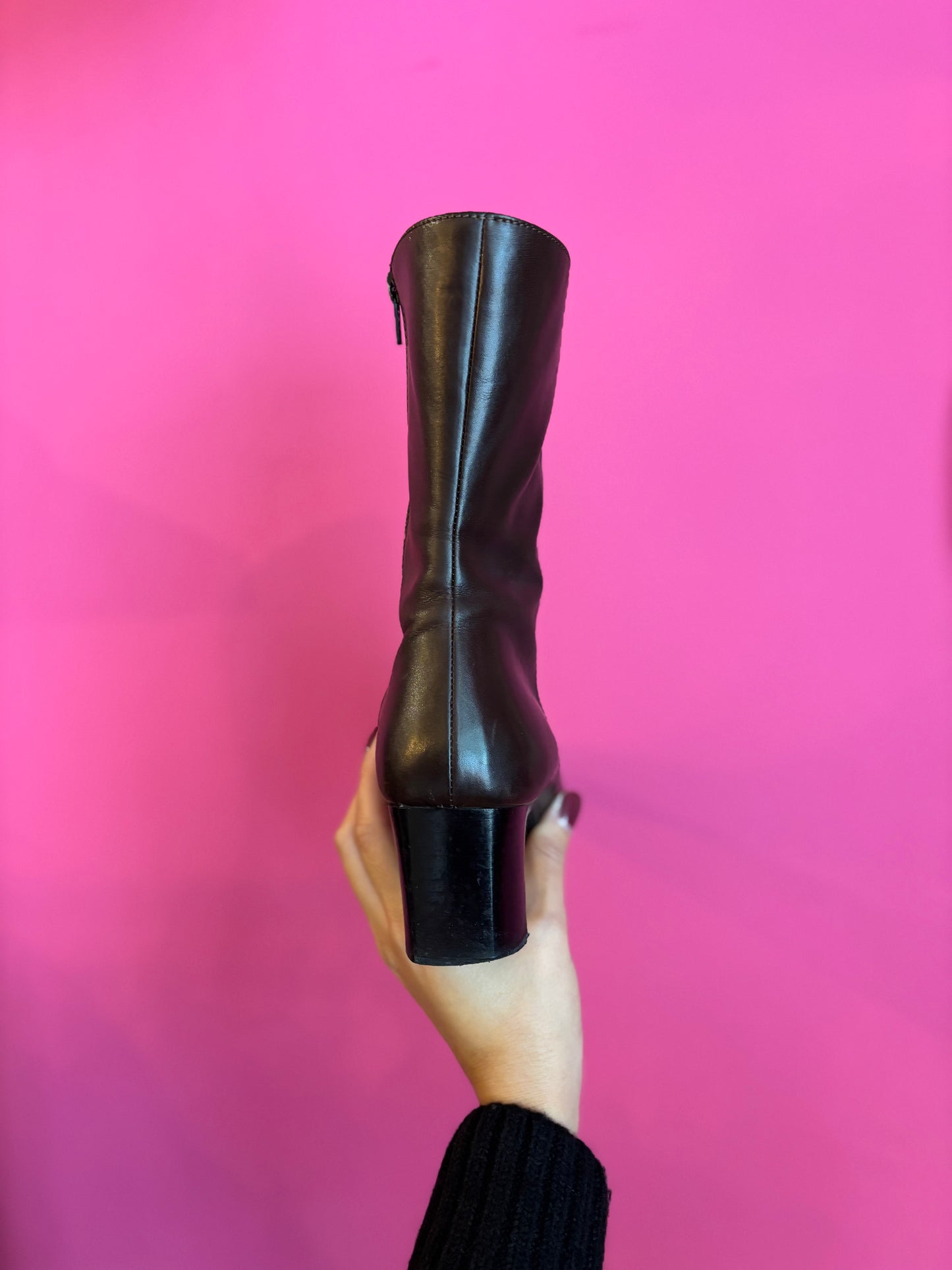 400-135 Leren laarzen donkerbruin maat 39.5