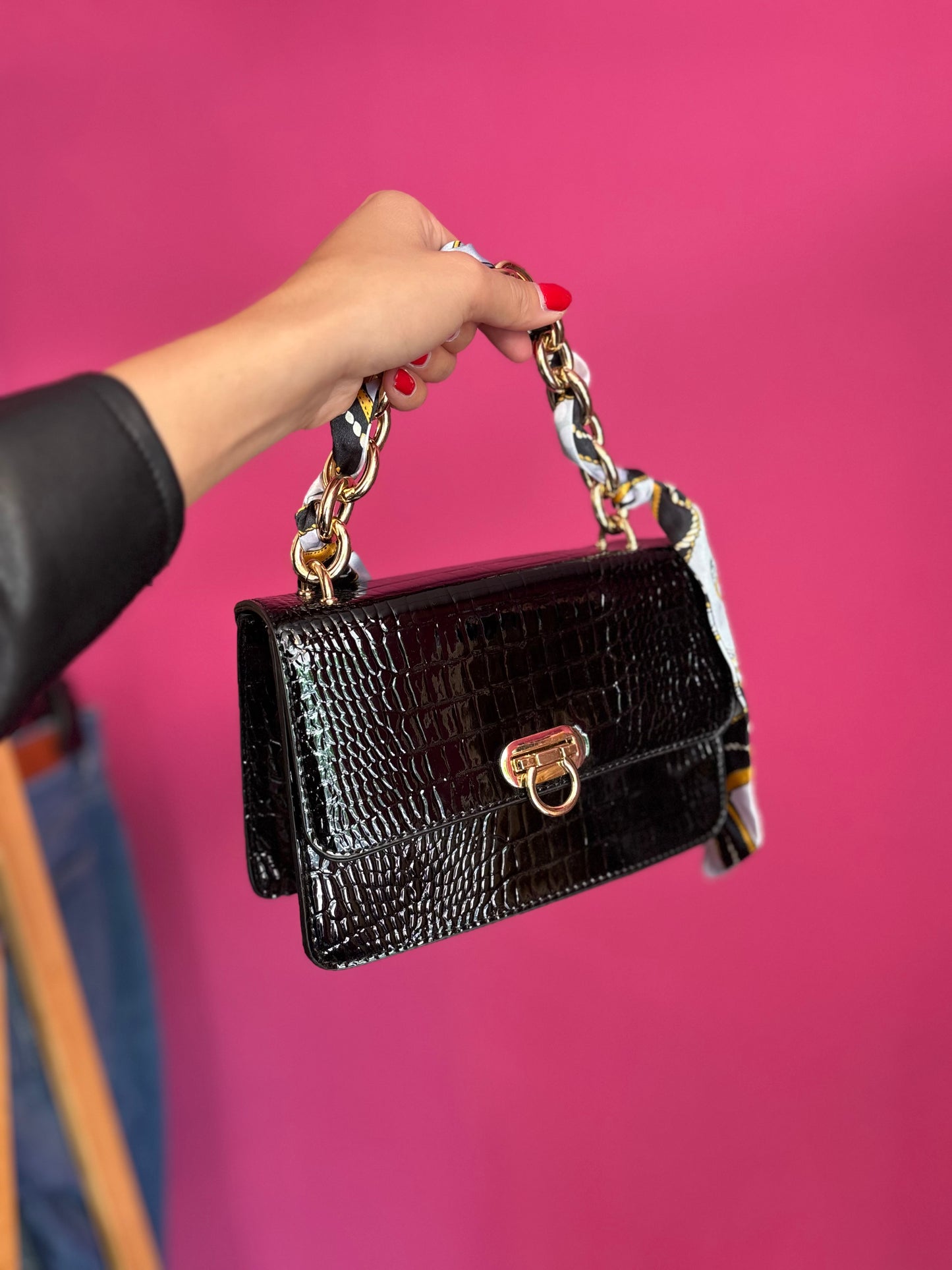 449-4 Zwarte tas twisted