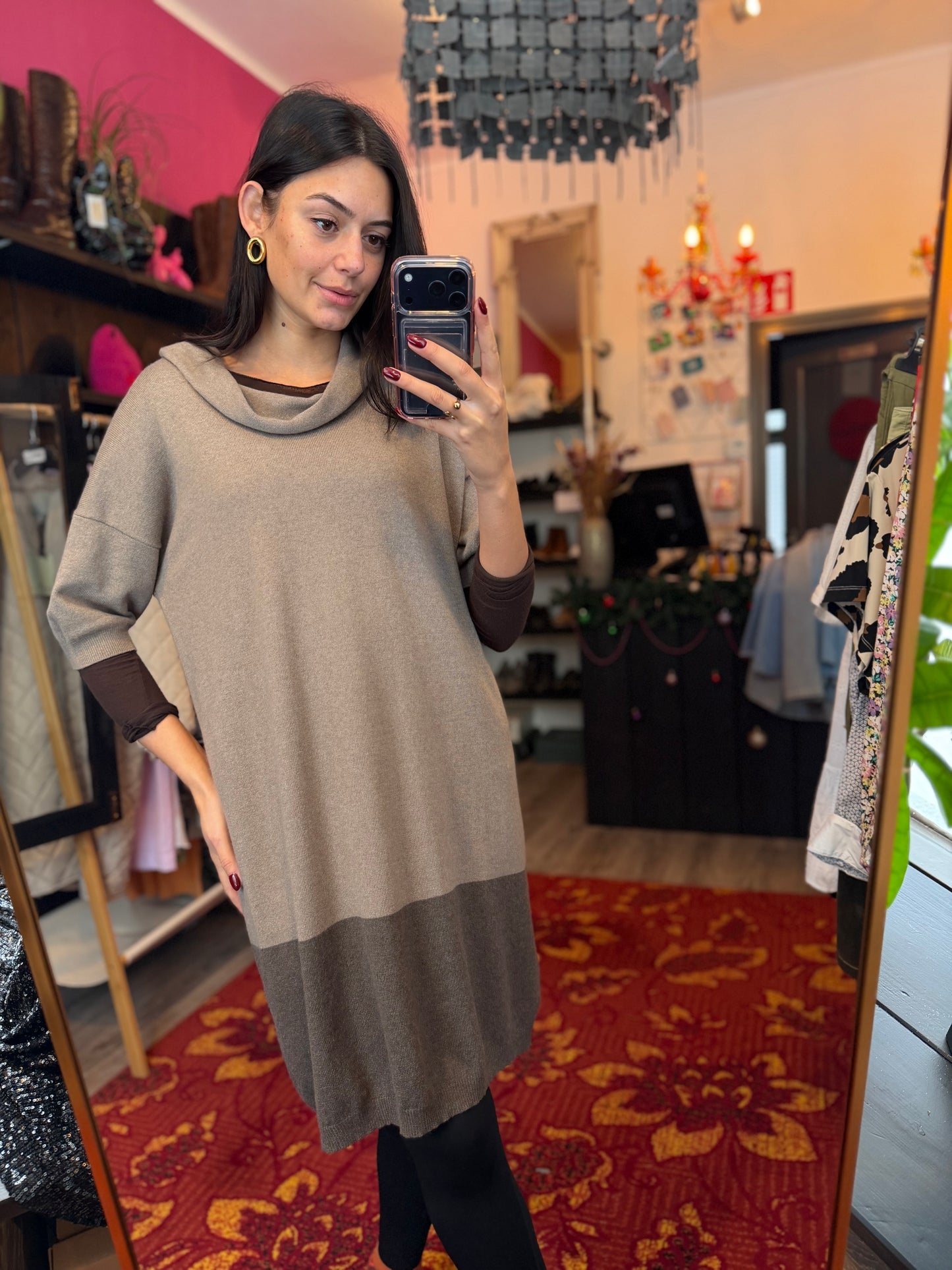 254-76 Peserico tricot jurk maat 42 (IT48)