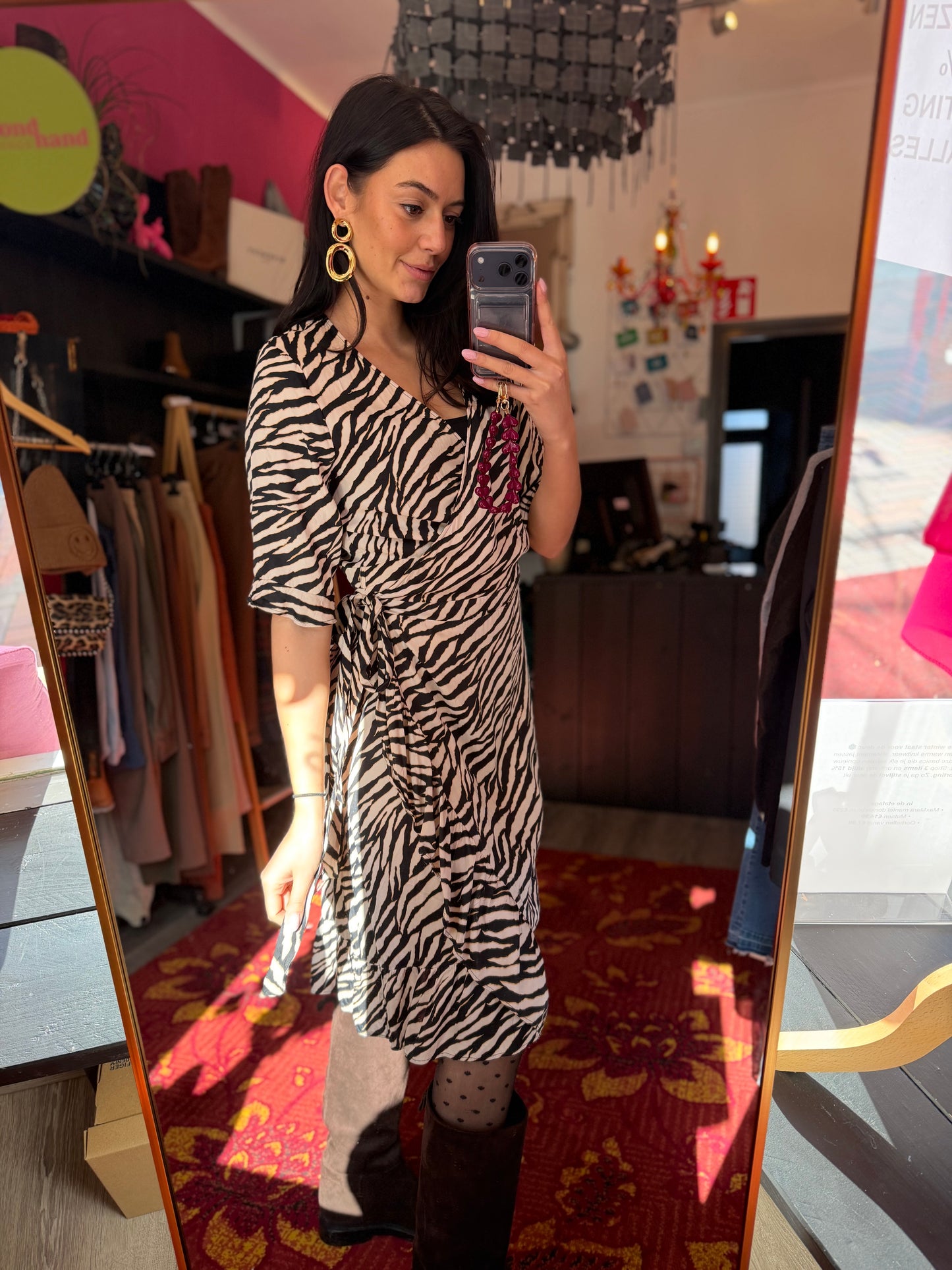 506-2 Zebra print jurk maat M/L