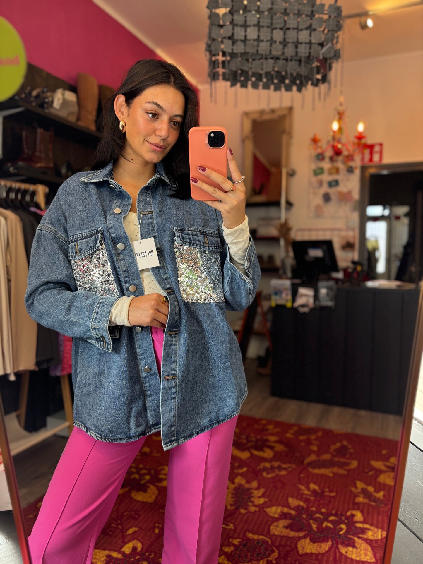 459-53 Phi Phi star spijkerjas maat XL t/m 4XL