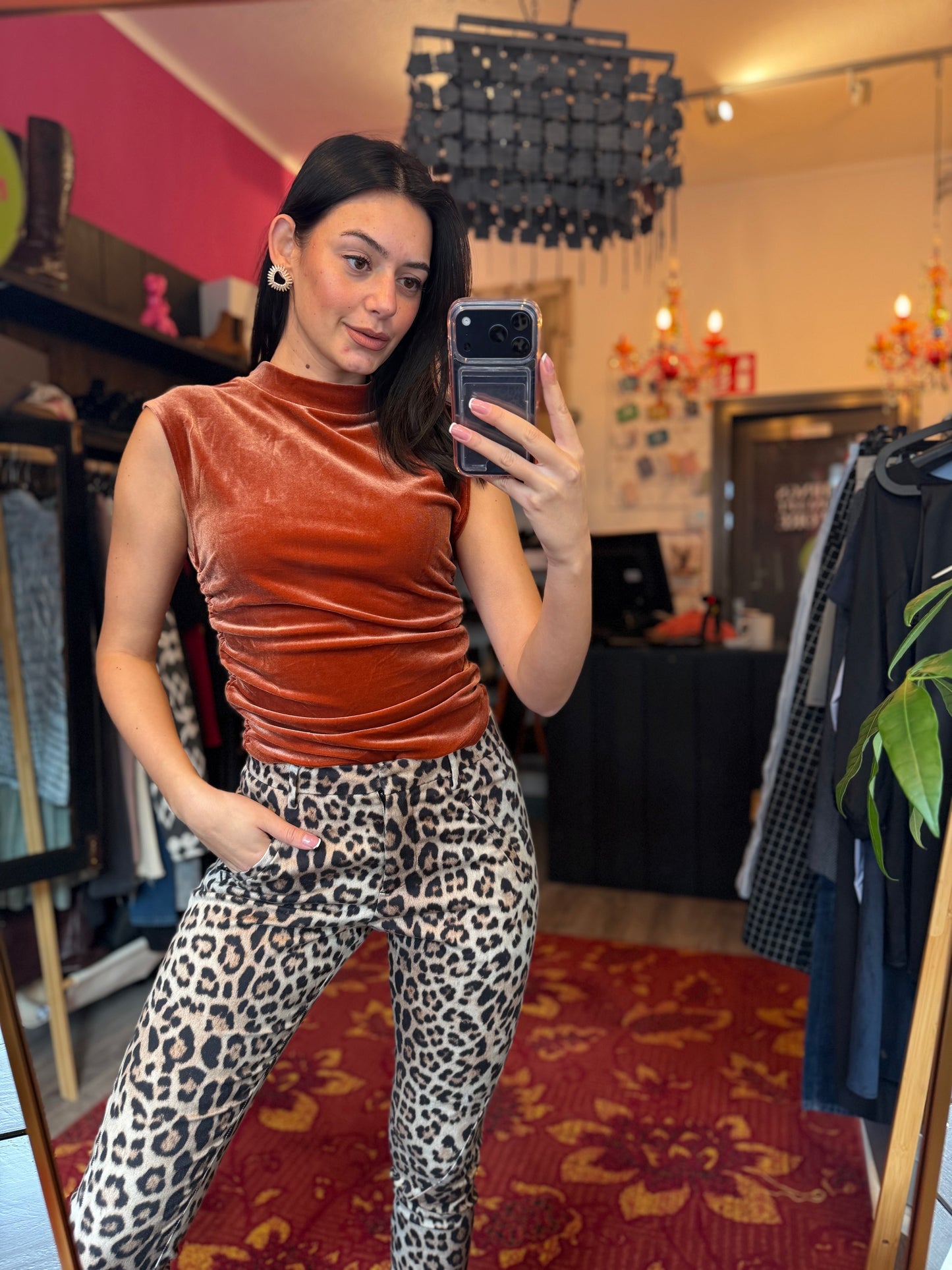 400-154 Cotton club velvet top maat S