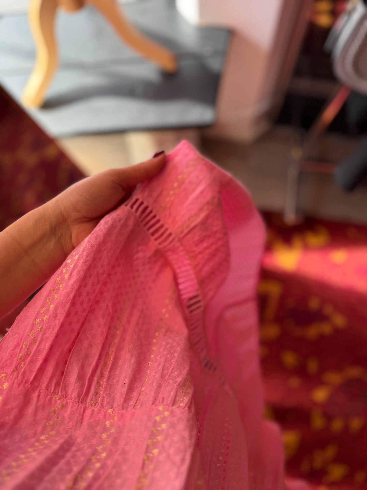 506-14 Roze jurk maat M