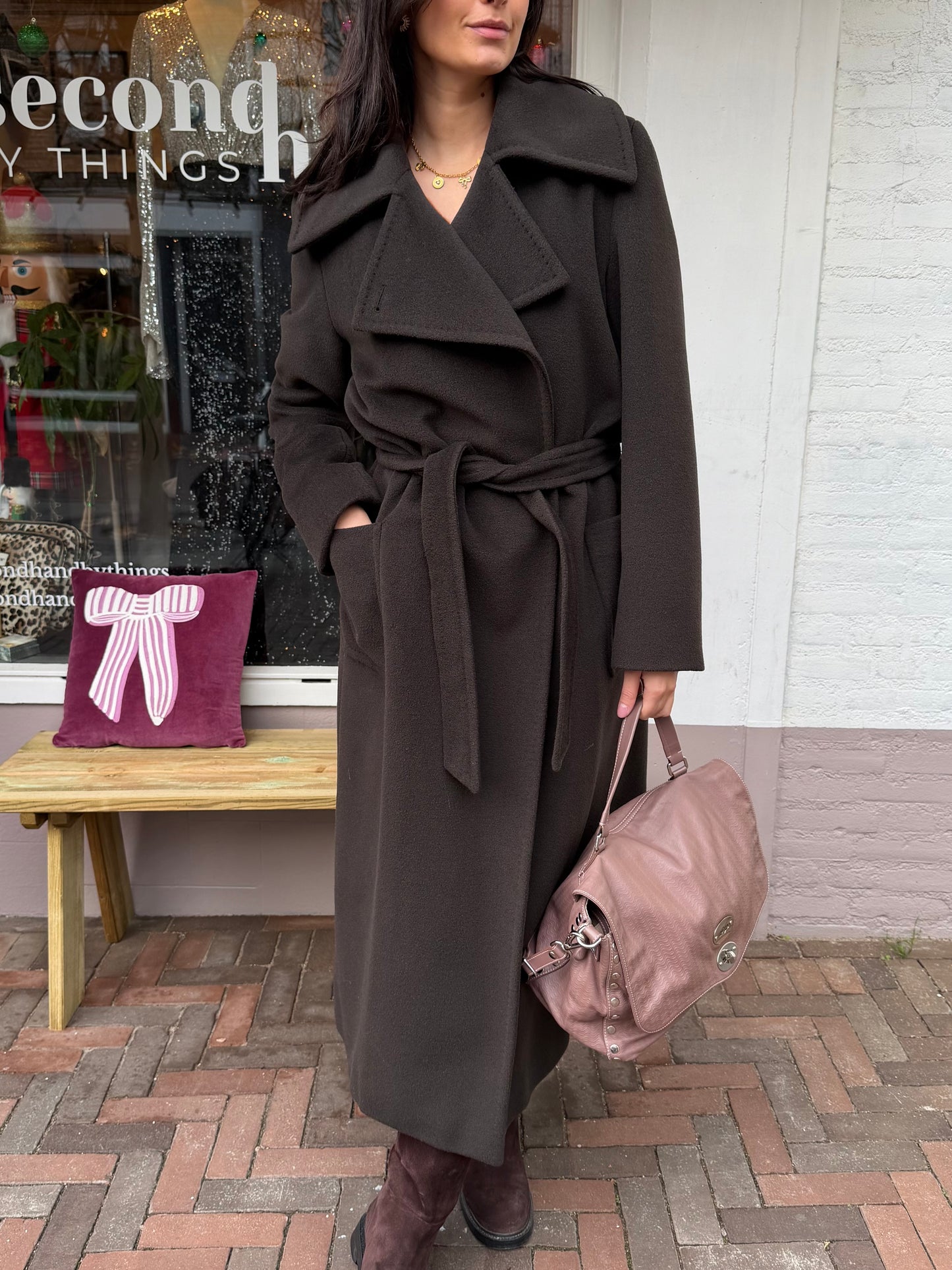 254-56 MaxMara coat donkerbruin maat 44