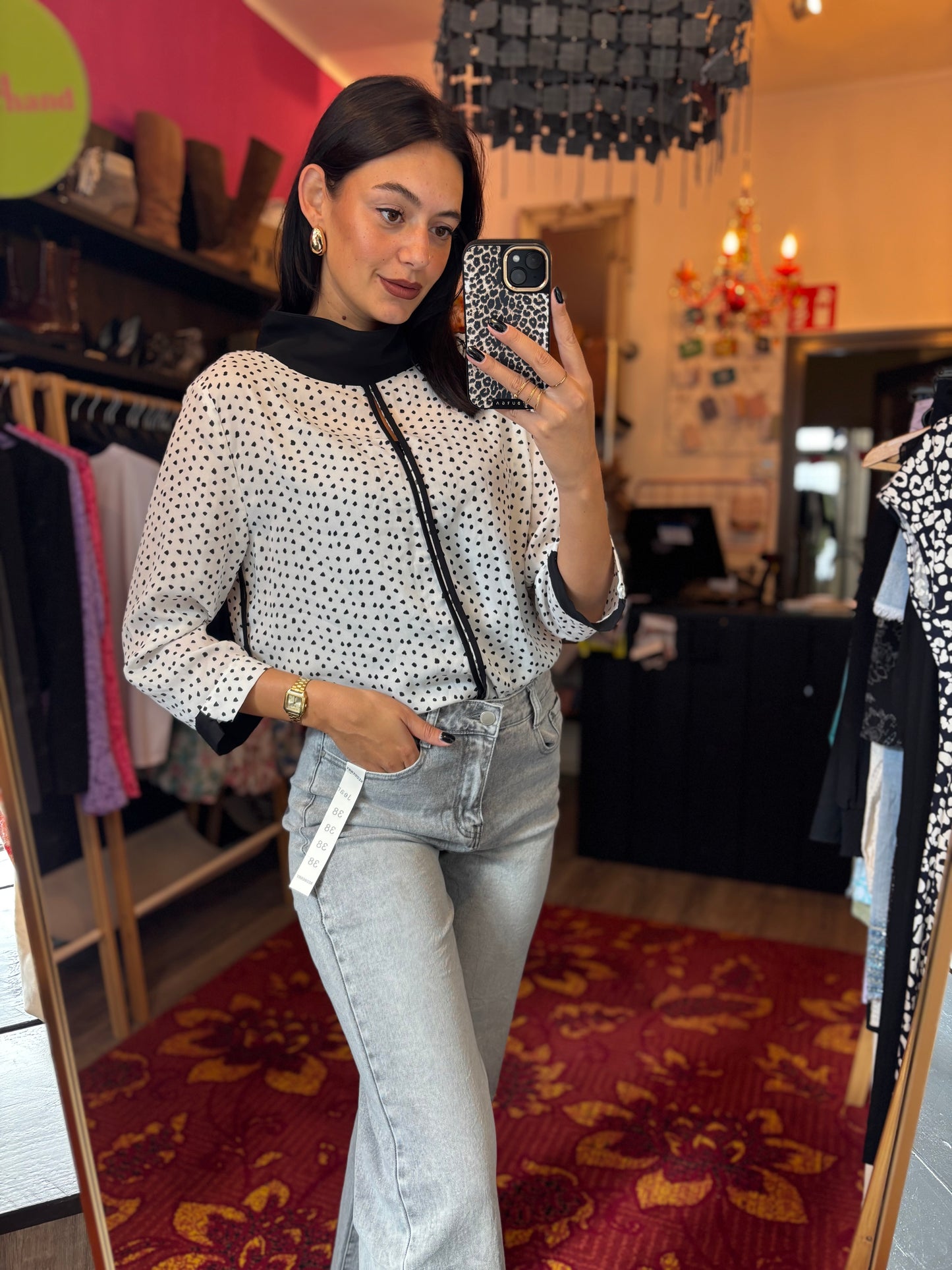 31-111 Stippen blouse maat M/L