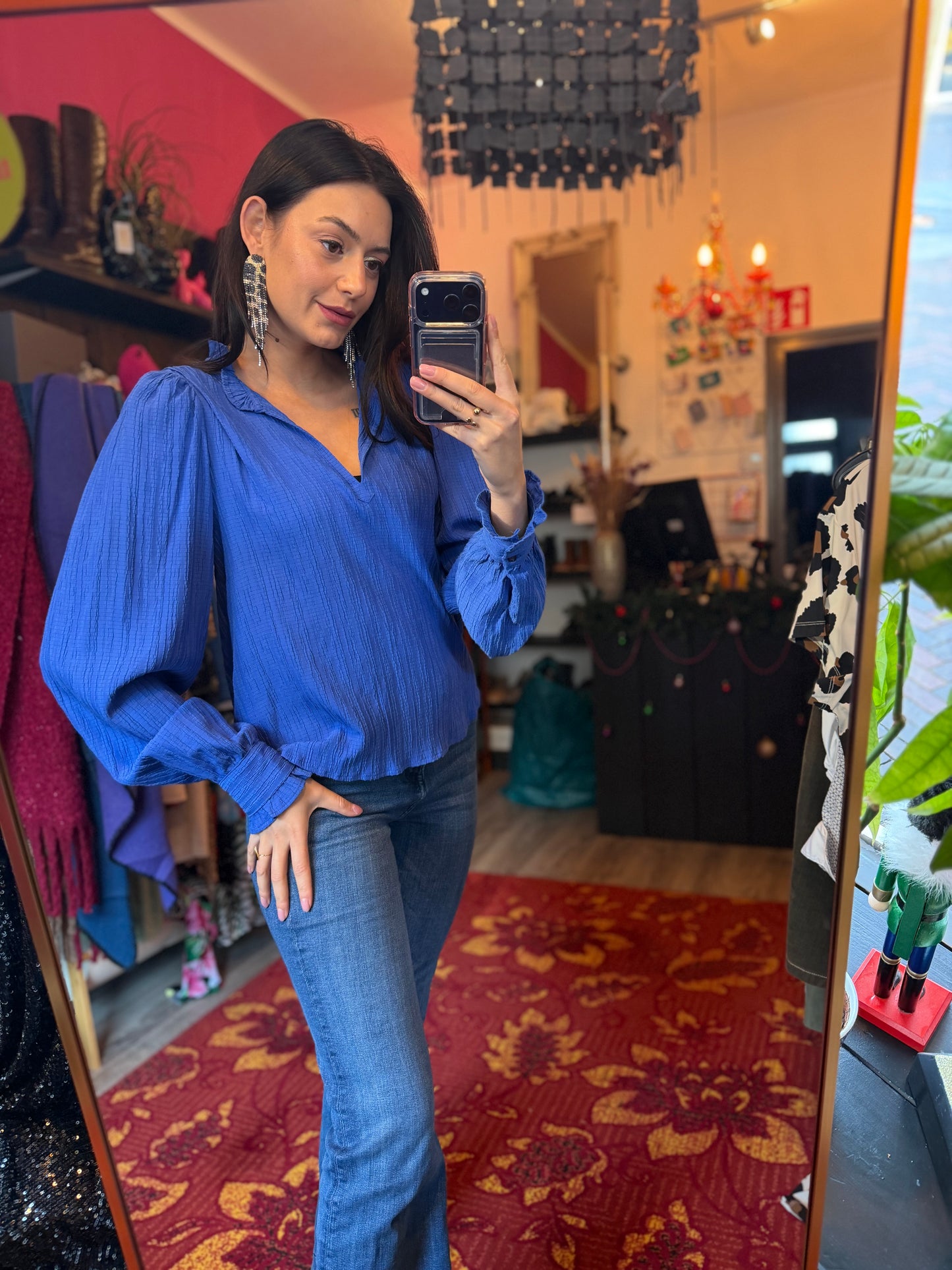 503-3 Costes blouse blauw maat M