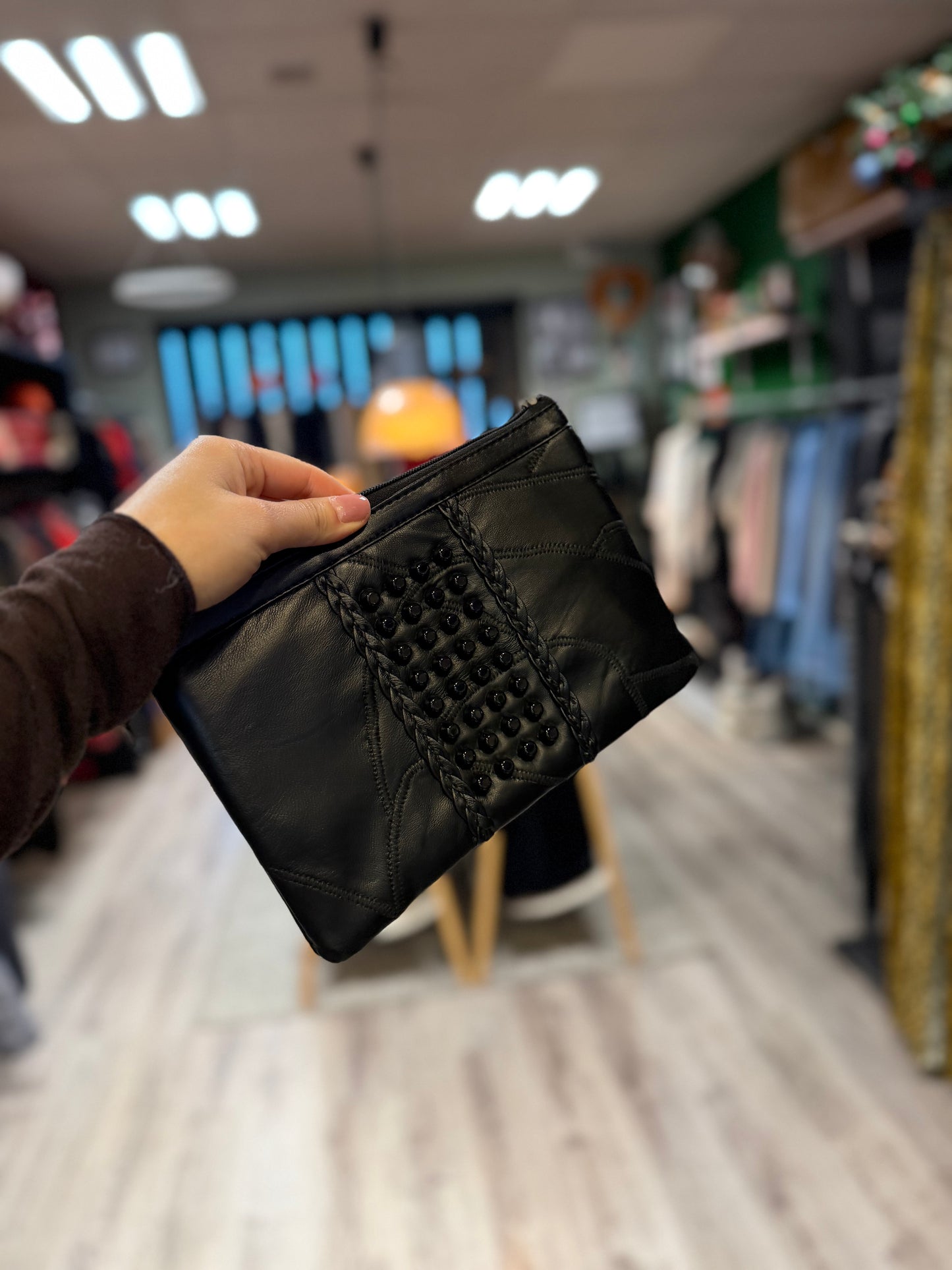 400-151 Zwarte clutch tas