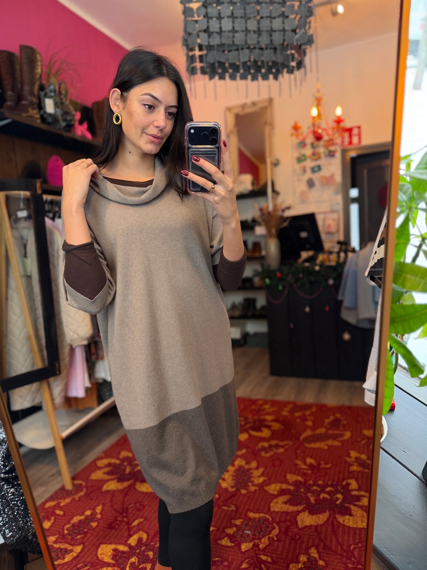 254-76 Peserico tricot jurk maat 42 (IT48)