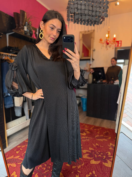 456-10 Zwarte one size jurk