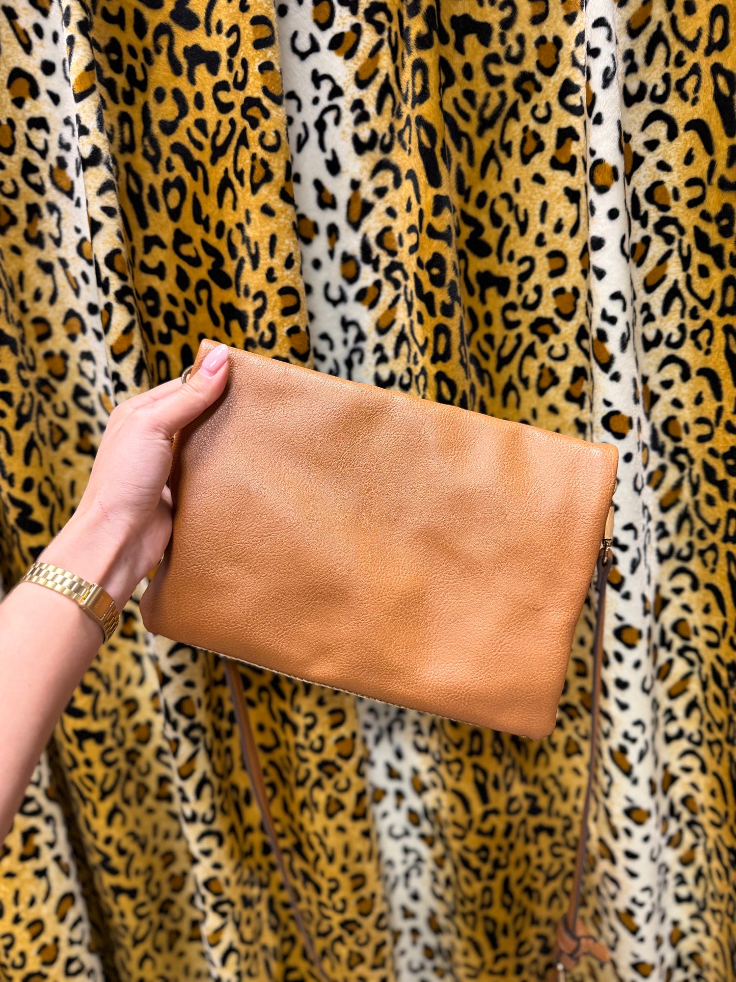 252-19 Clutch tas gevlochten