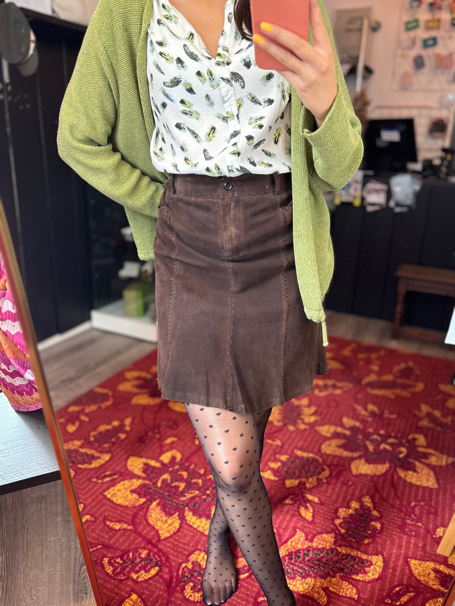 244-15 Strennese leren rok maat L