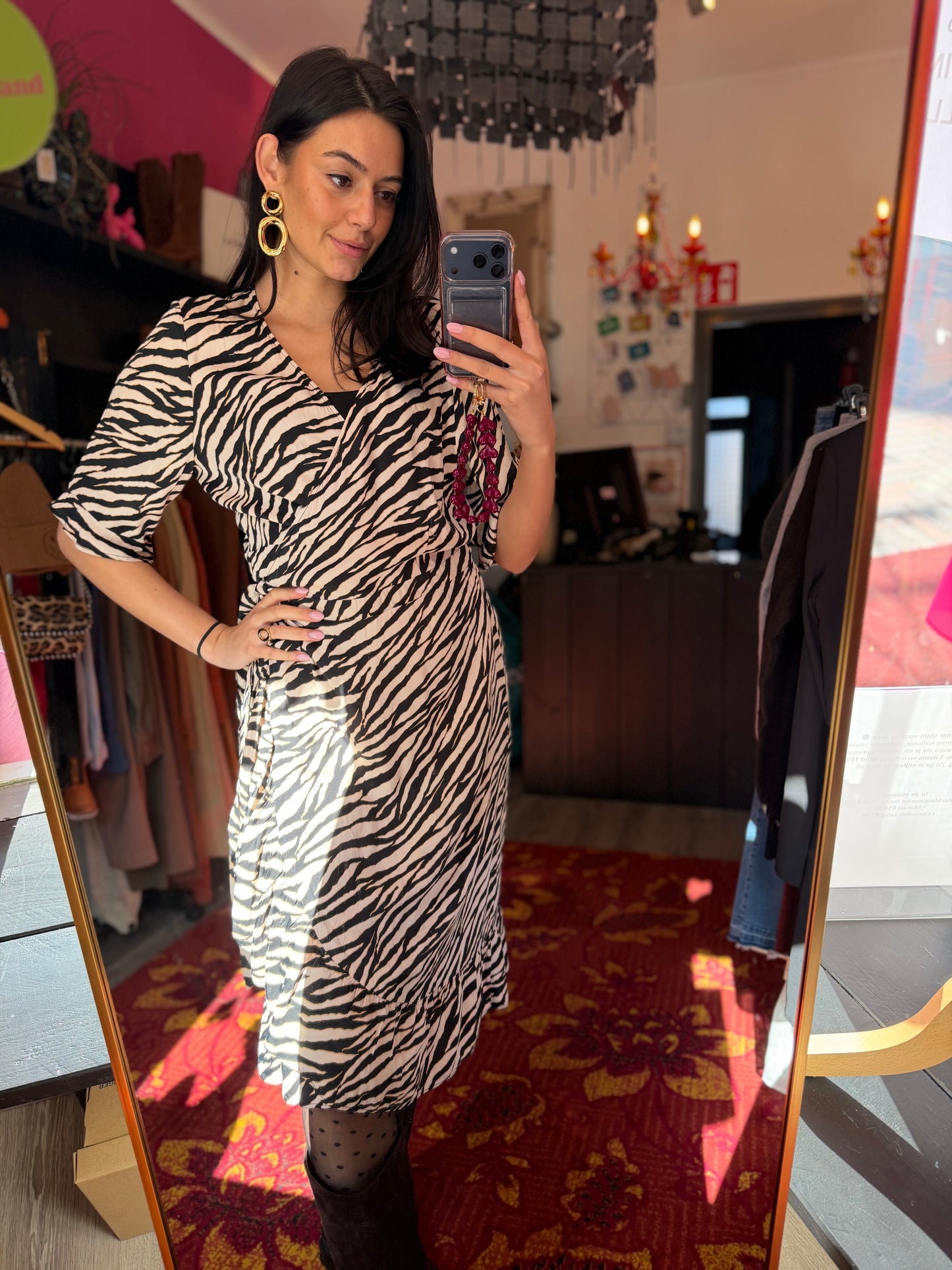 506-2 Zebra print jurk maat M/L