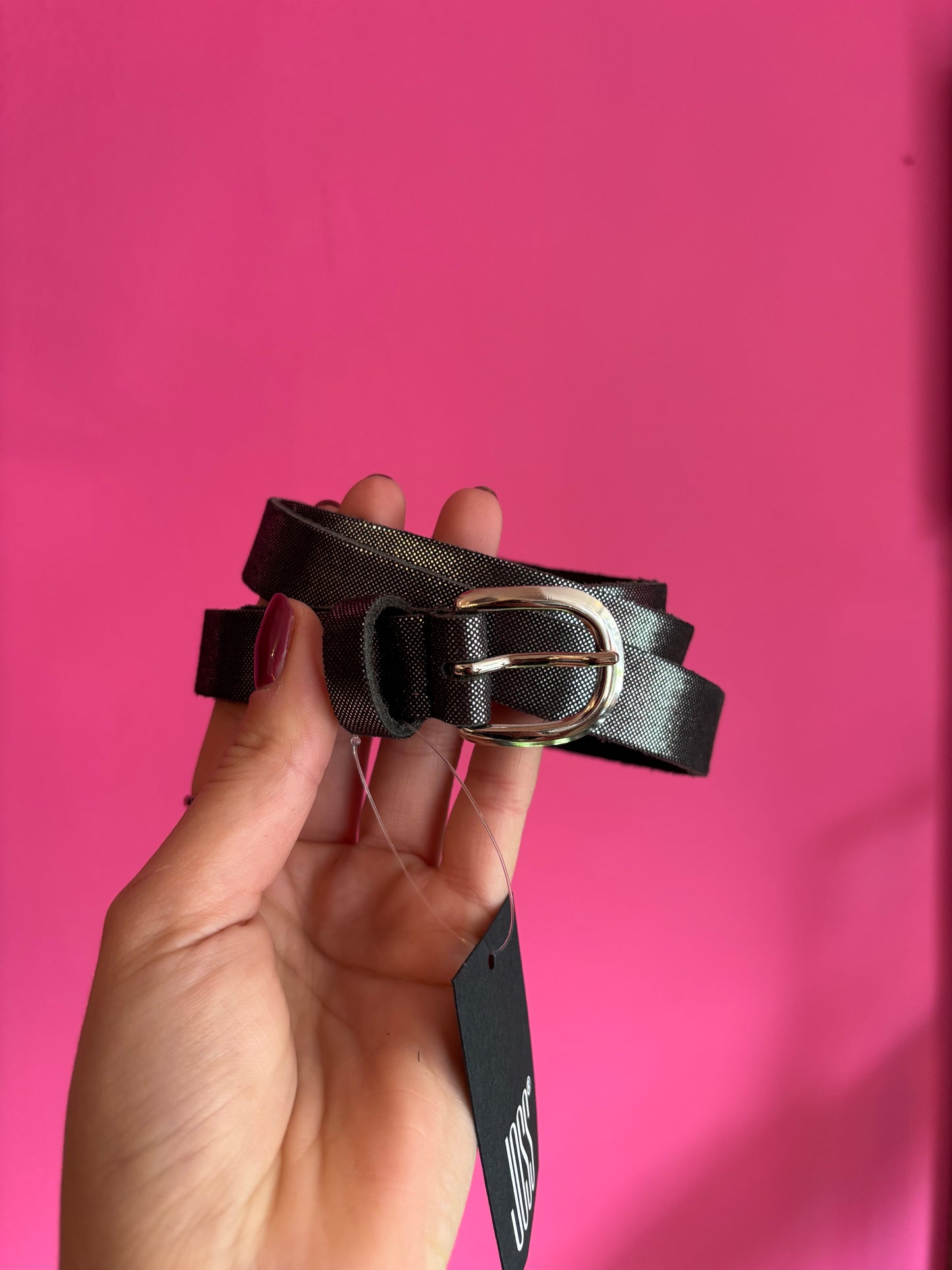 Joss belt silver black