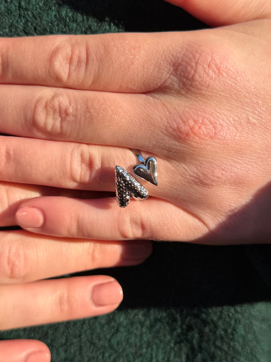 Hartjes ring zilver