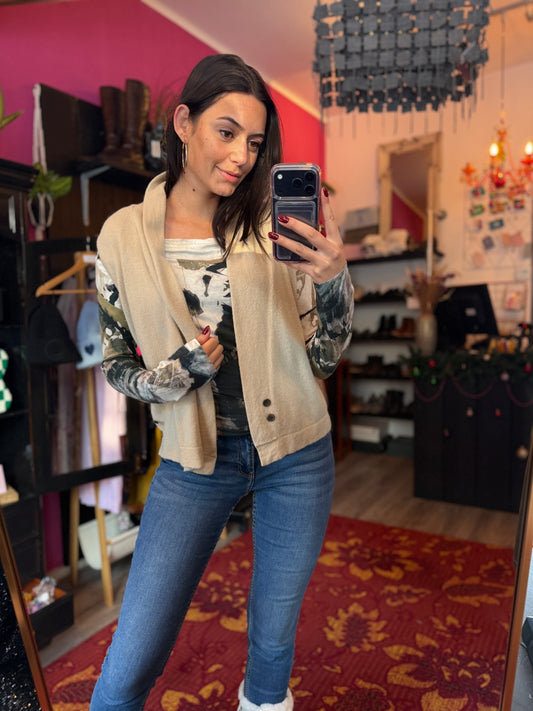 270-57 Blanche gilet lamswol maat M