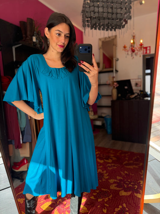 506-3 Heart jurk blauw maat M/L