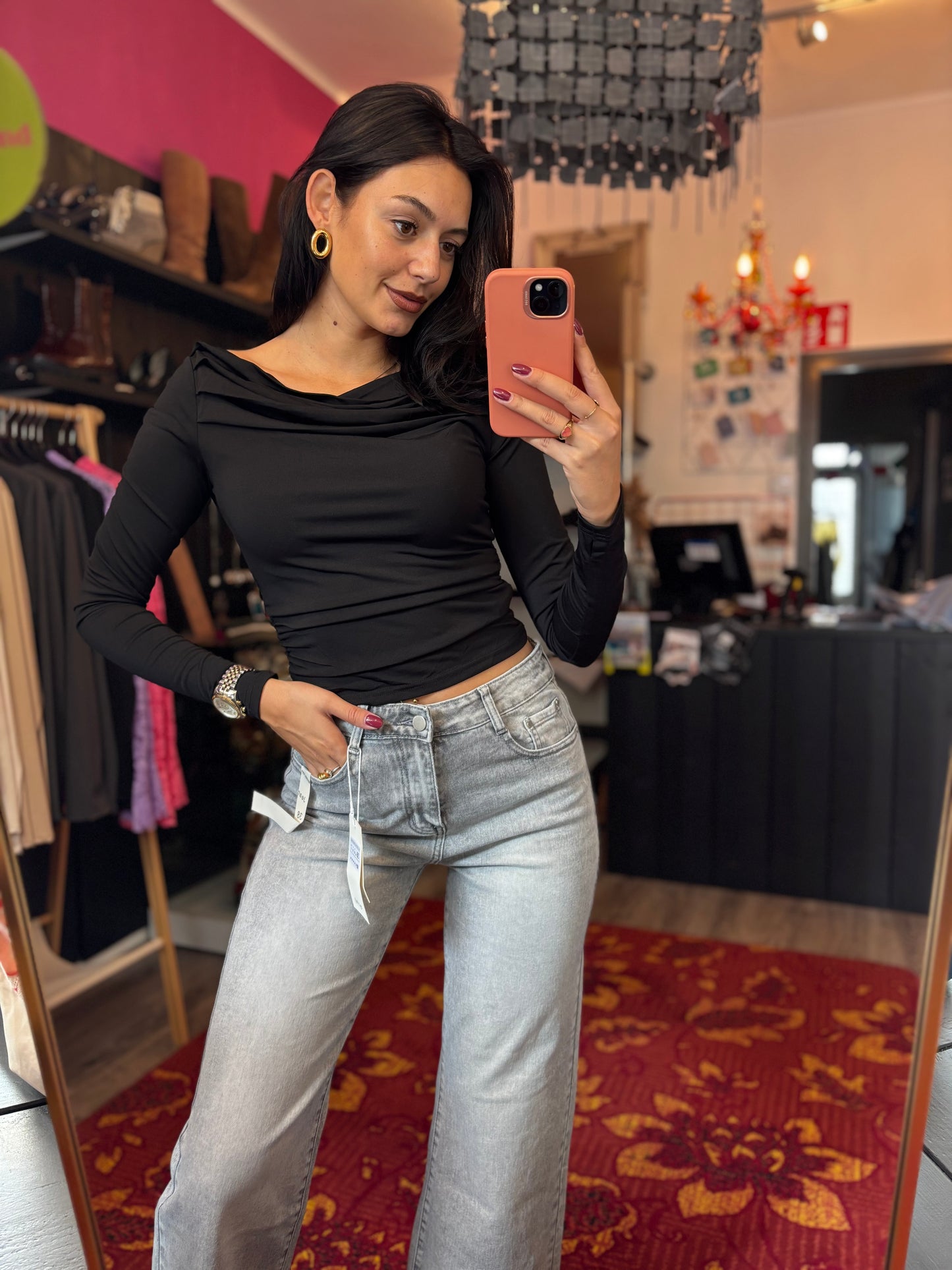 459-34 Red Berry paris jeans grey