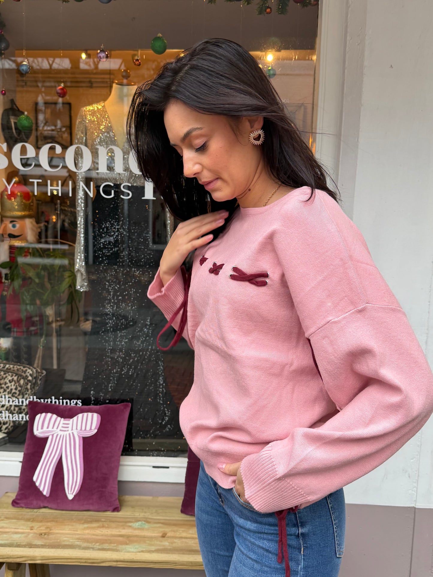 400-158 Roze veter trui maat S/M