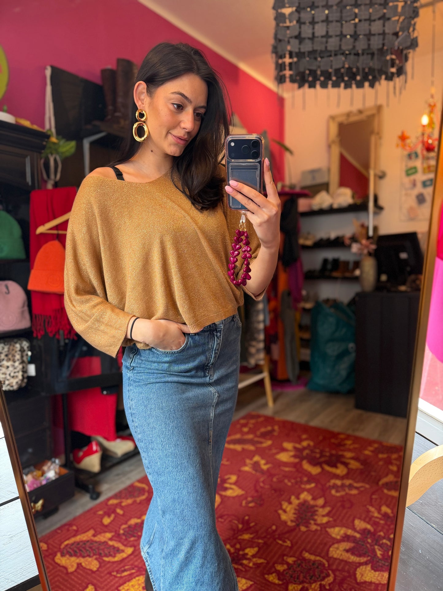 284-182 Ambika trui goud met glitter one size