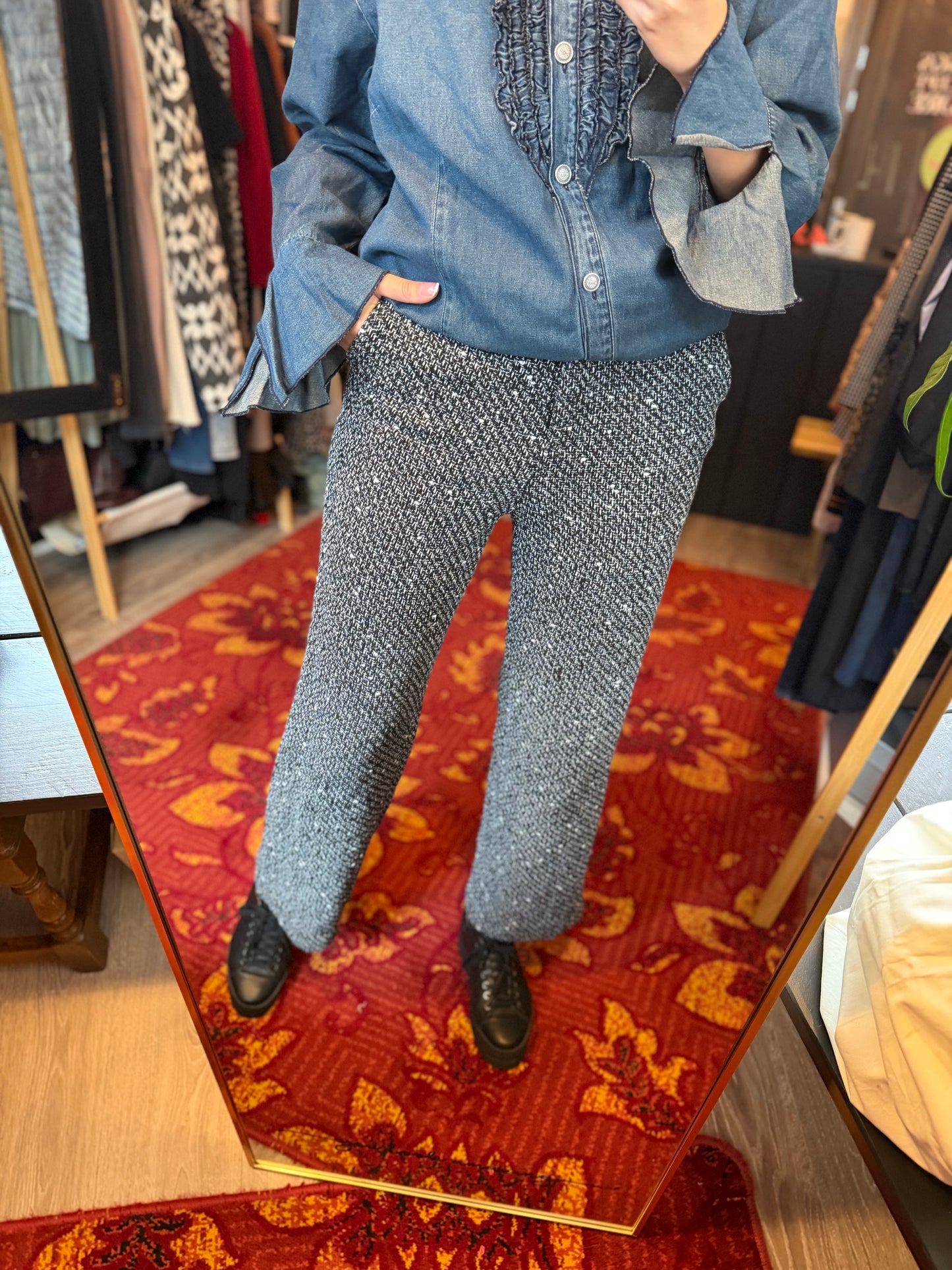 218-18 Zara gebreide pantalon maat M