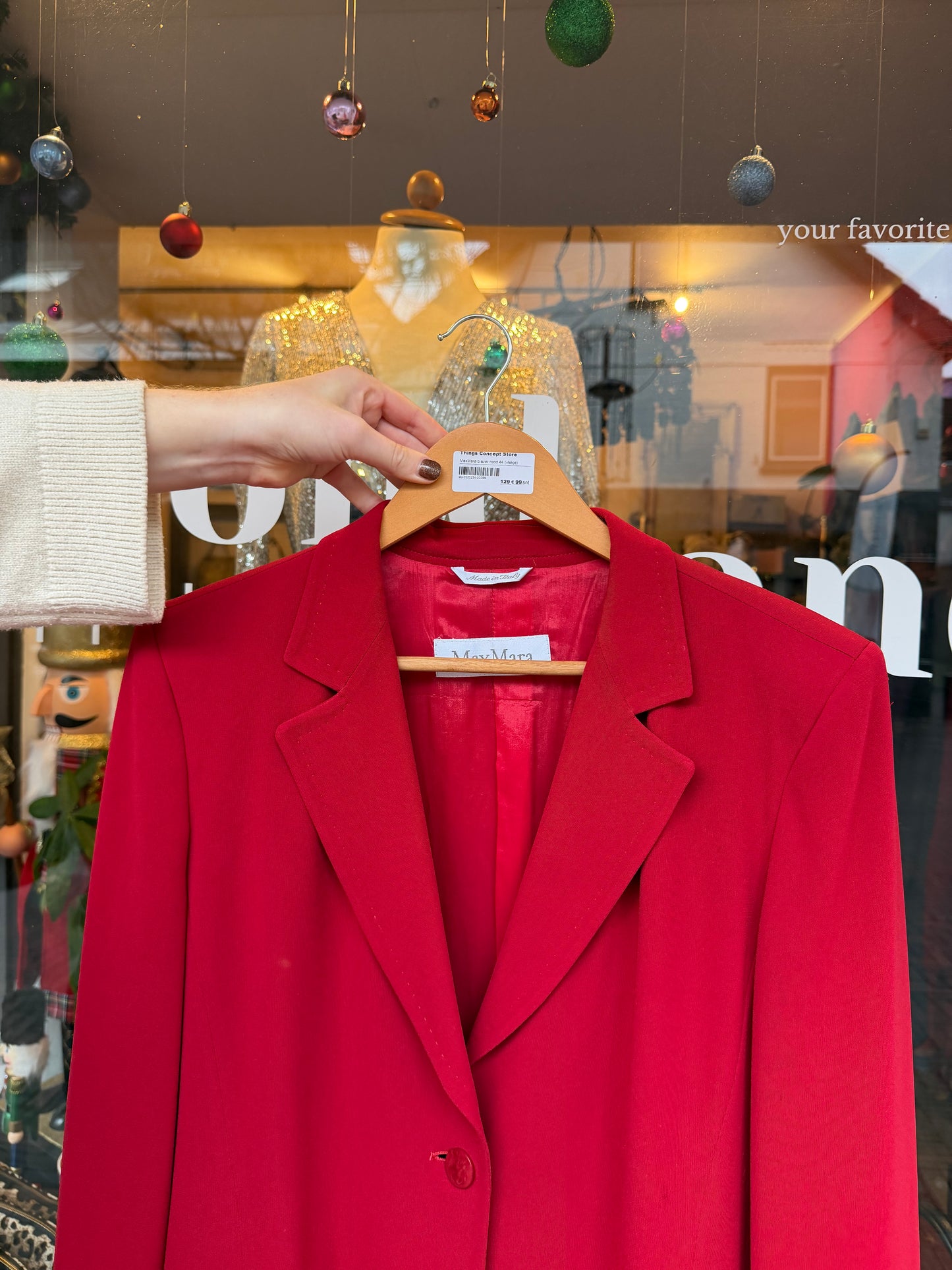 254-70 MaxMara blazer rood maat 44