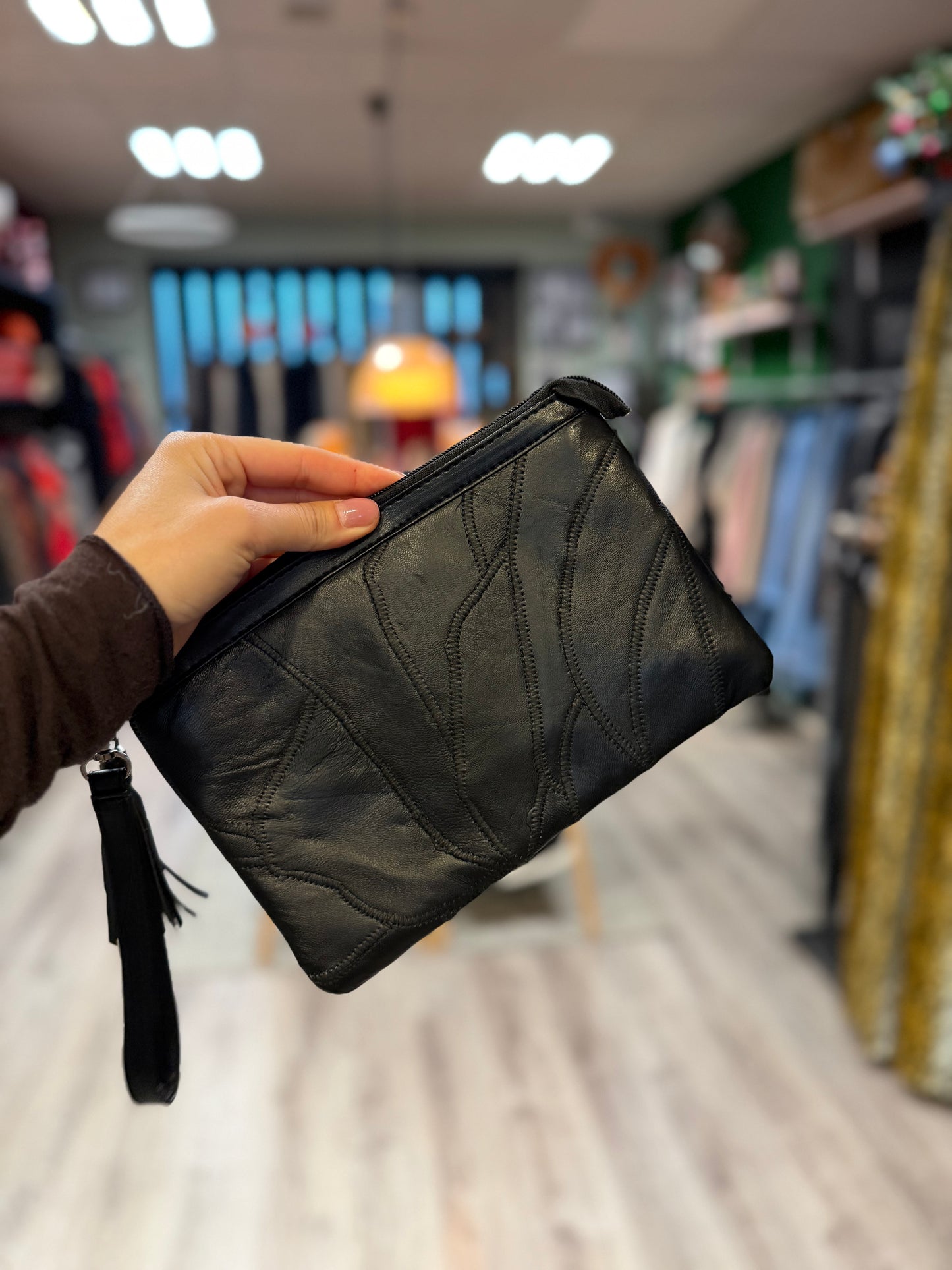 400-151 Zwarte clutch tas