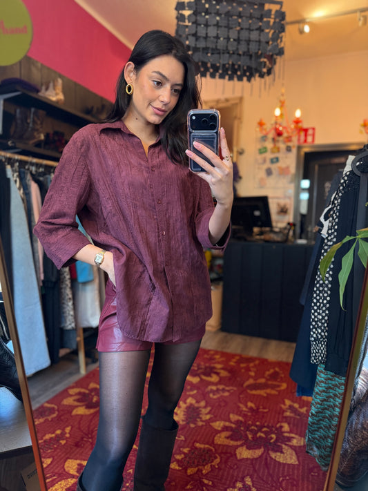 494-5 Burgundy blouse maat L/XL