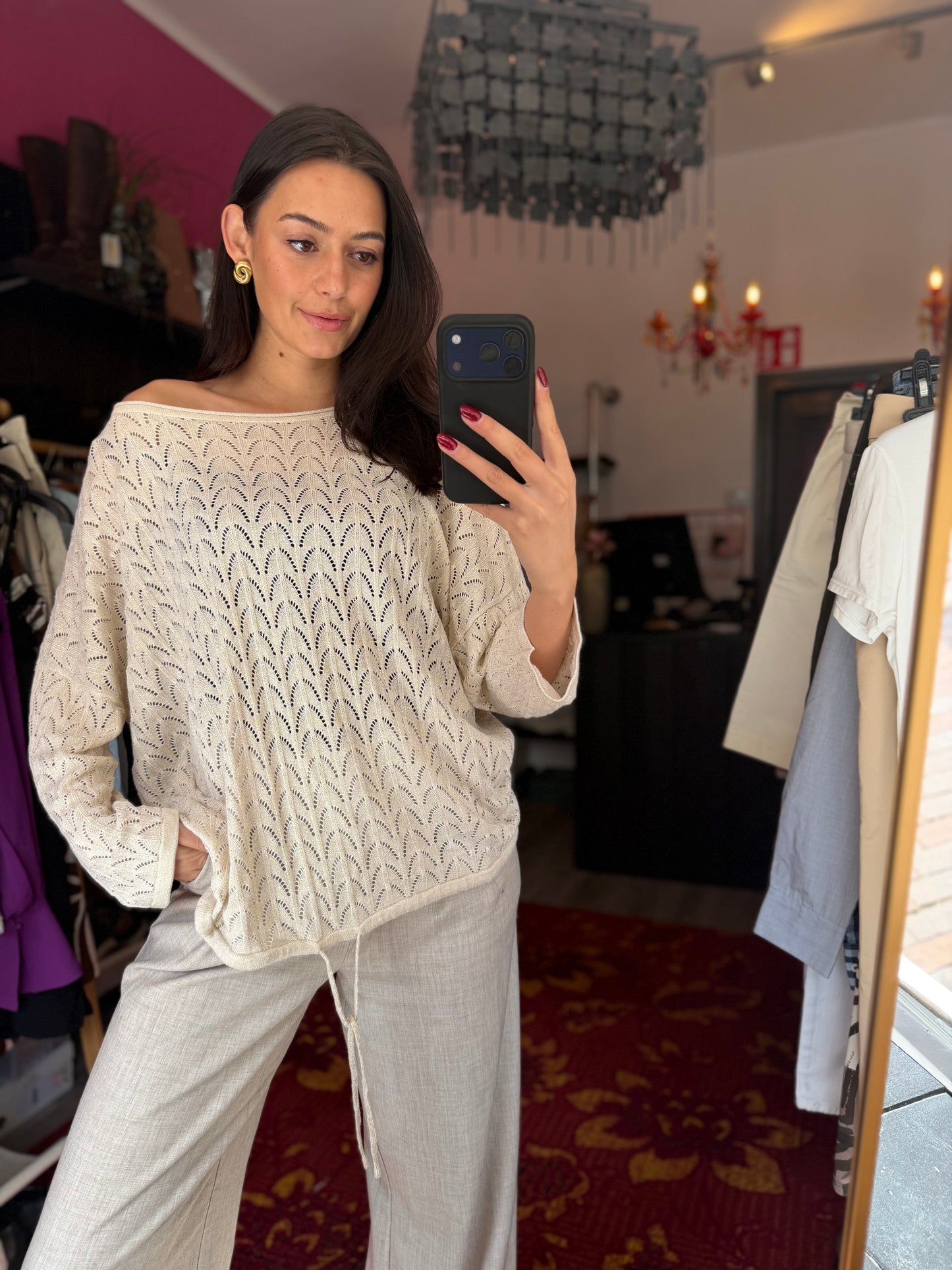 269-238 Glitter trui gehaakt maat 44