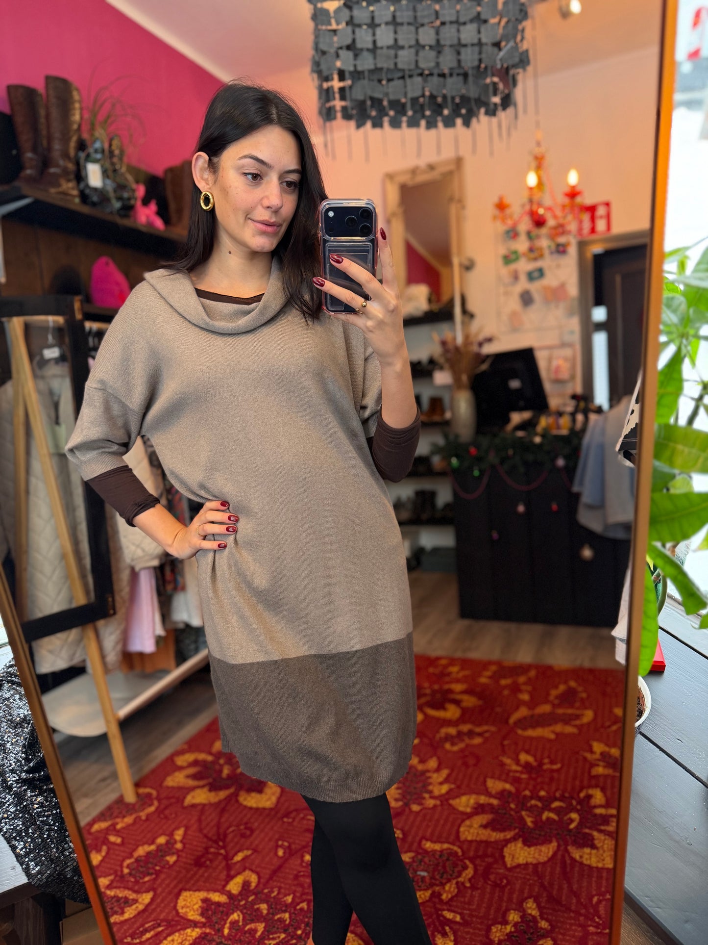 254-76 Peserico tricot jurk maat 42 (IT48)