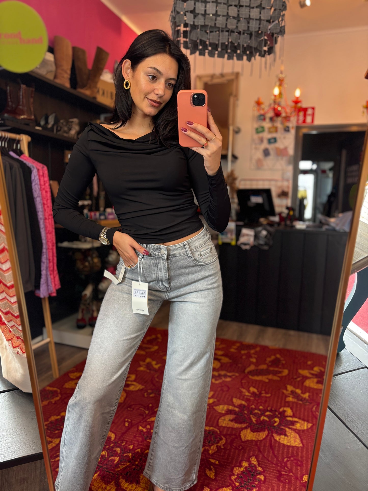 459-34 Red Berry paris jeans grey