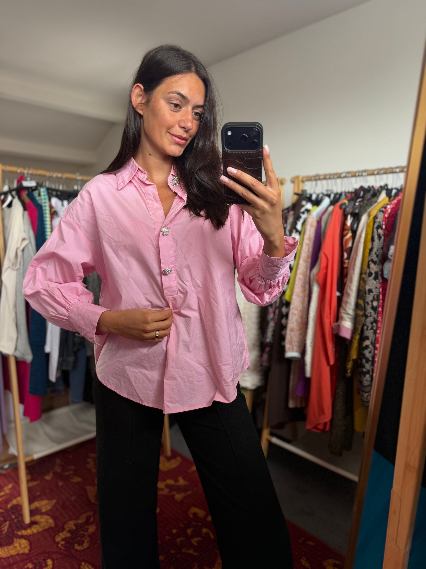 506-11 Roze blouse maat M/L