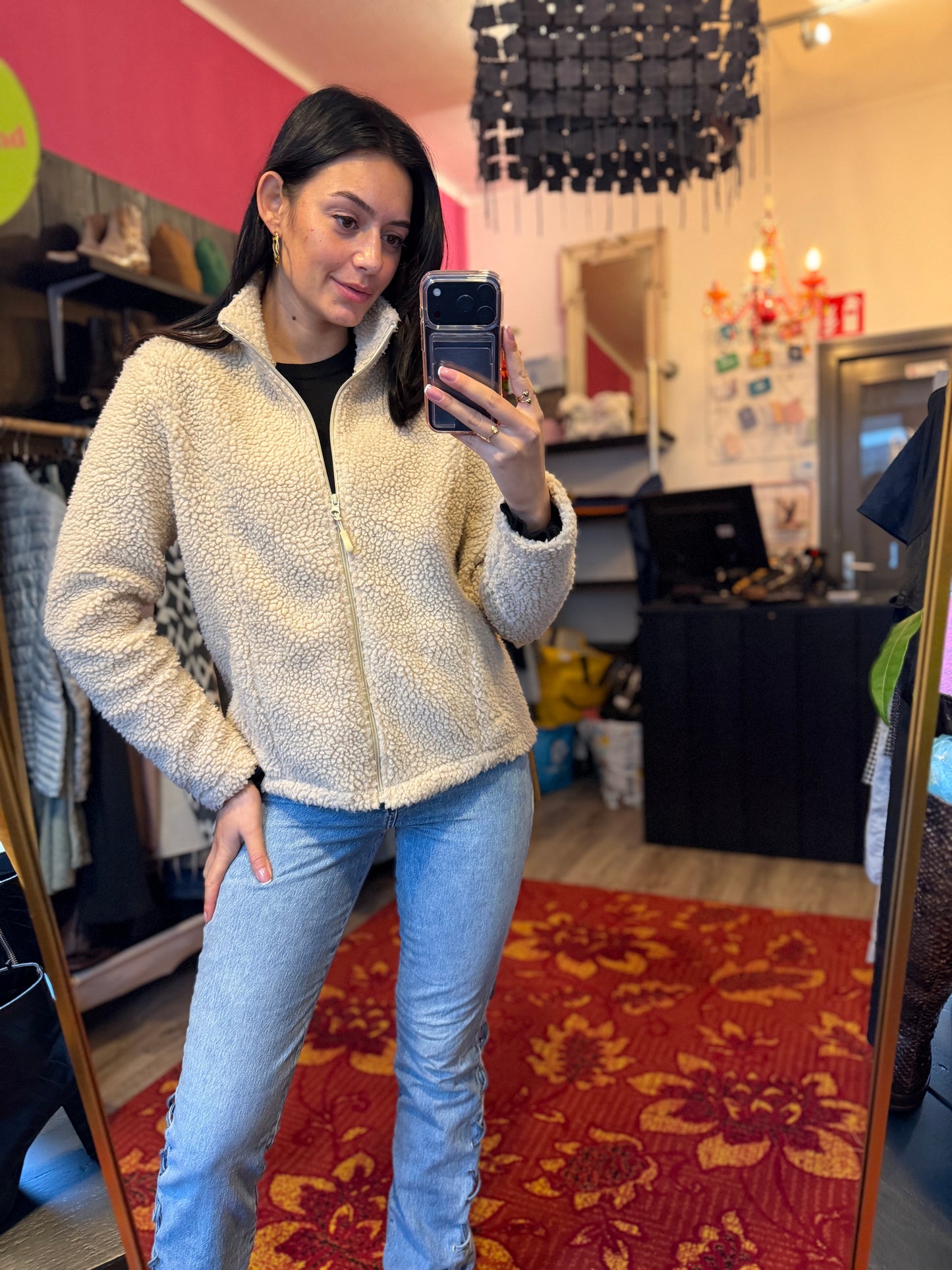 284-158 Blue teddy vest maat M