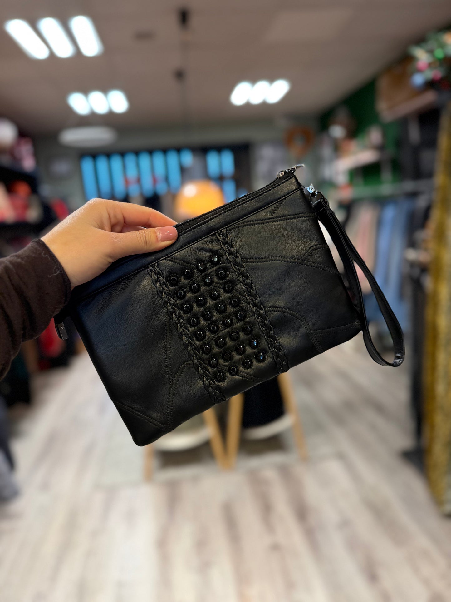 400-151 Zwarte clutch tas