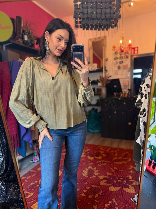 503-2 Costes blouse groen maat M