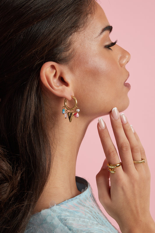 Stainless Steel Drop Earrings Heart Sweet Valentine's Day Romantic Series Women's jewelry