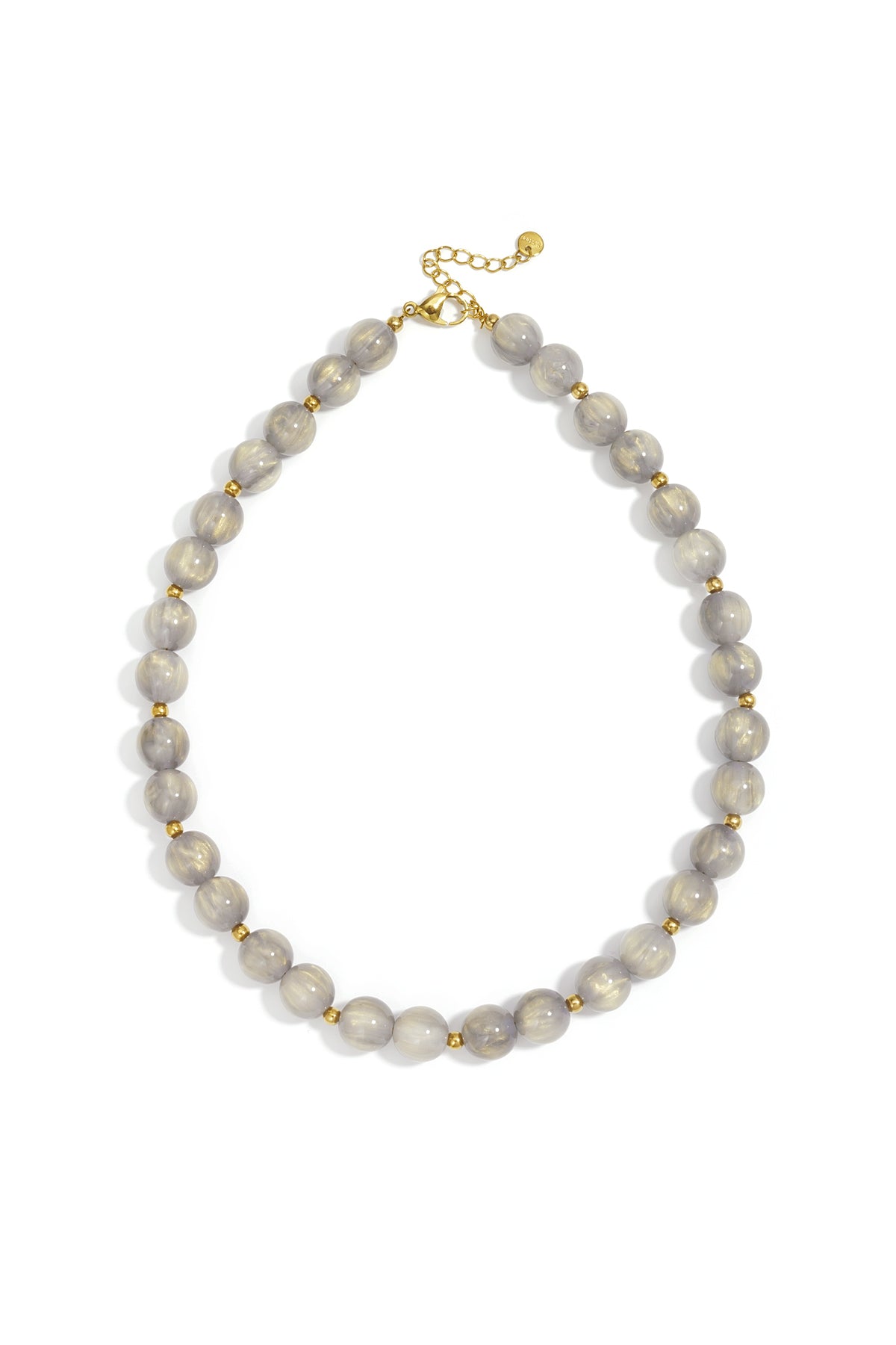 Bead necklaces with gold details - 12 mm
