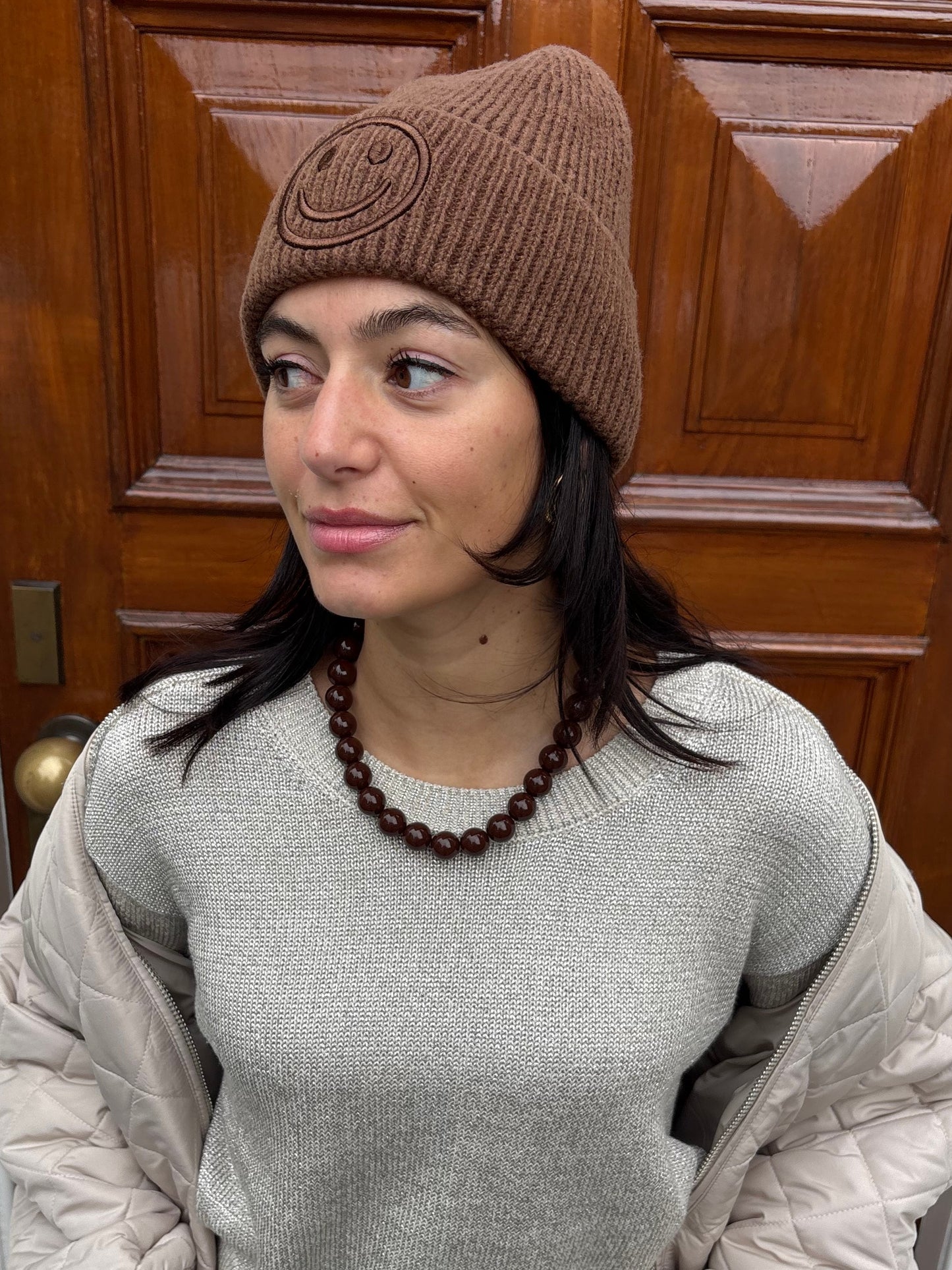 kralen ketting bruin