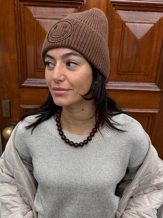 kralen ketting bruin